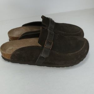 Birkenstock Brown Suede Eaton Mules Slip On
